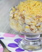 Жаренные грибы с сыром и кукурузой