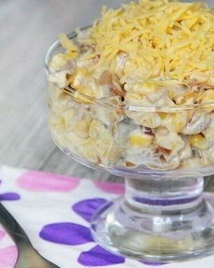 Жаренные грибы с сыром и кукурузой