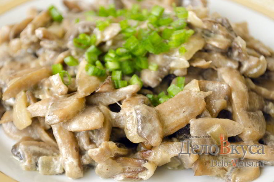 Рецепт жареных шампиньонов со сметаной