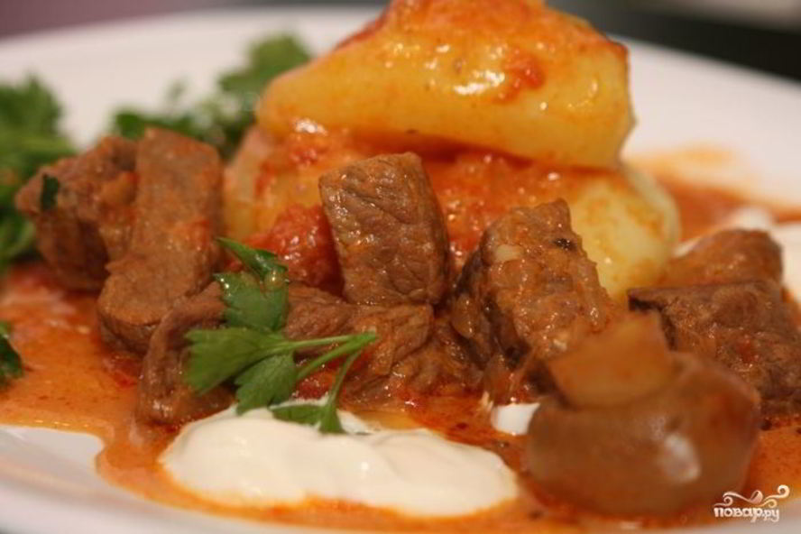 Рецепт гуляша из вареной говядины