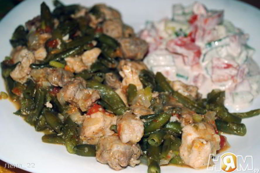 Рецепт гуляша со стручковой фасолью по-гречески