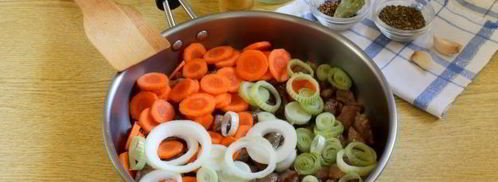 пряный гуляш из говядины на сковороде. Шаг 7