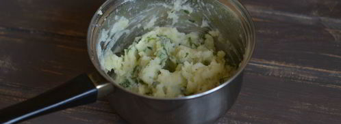 картофельное пюре с чесноком и базиликом. Шаг 8