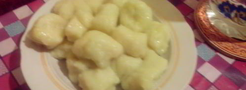 картофельные клецки в соусе с луком-пореем. Шаг 5