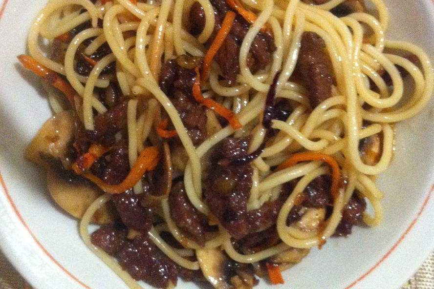 Рецепт корейской лапши с говядиной и овощами