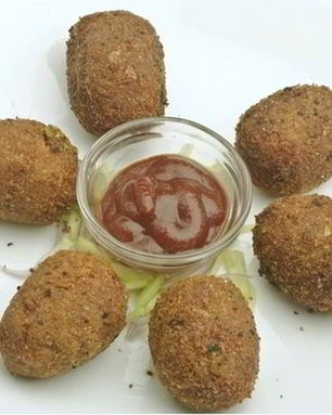 Гороховые котлеты с мясной начинкой