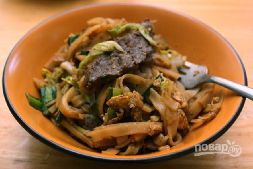 Рецепт лапши с говядиной и китайской капустой