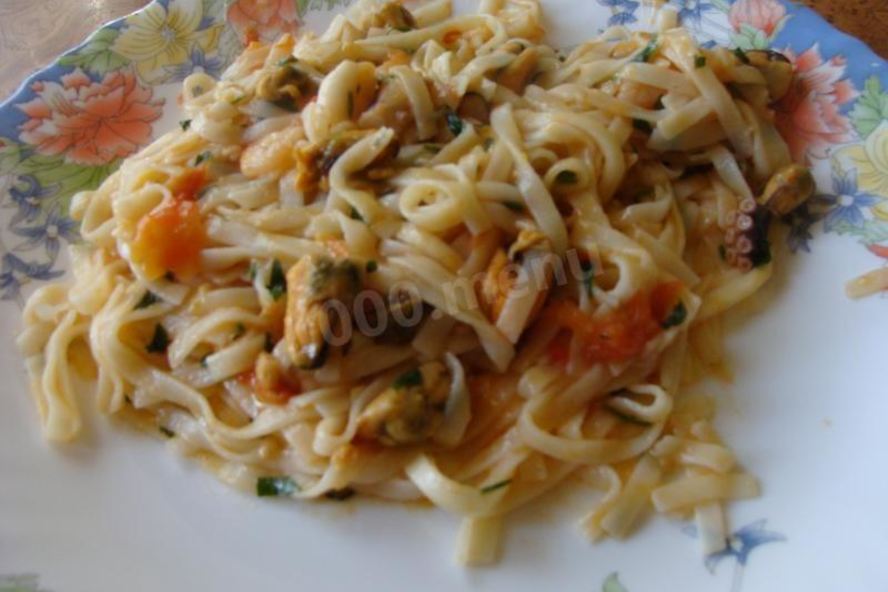 Рецепт лапши с морепродуктами