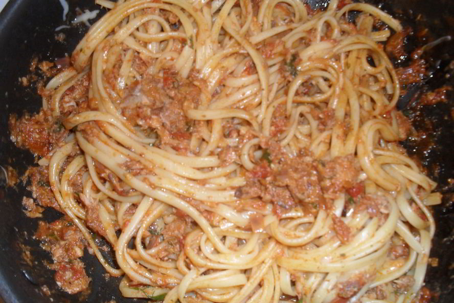 Рецепт лапши с тунцом