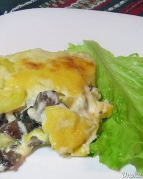 Картофельная лазанья с грибами