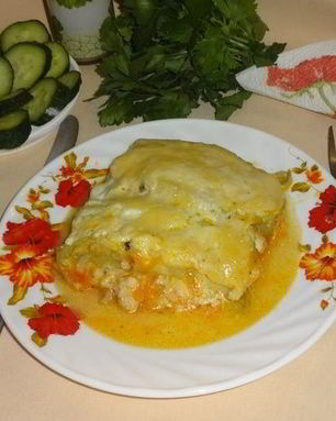 Лазанья из кабачков с курицей