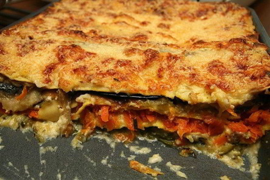 Рецепт лазаний с баклажанами, песто, фундуком и петрушкой
