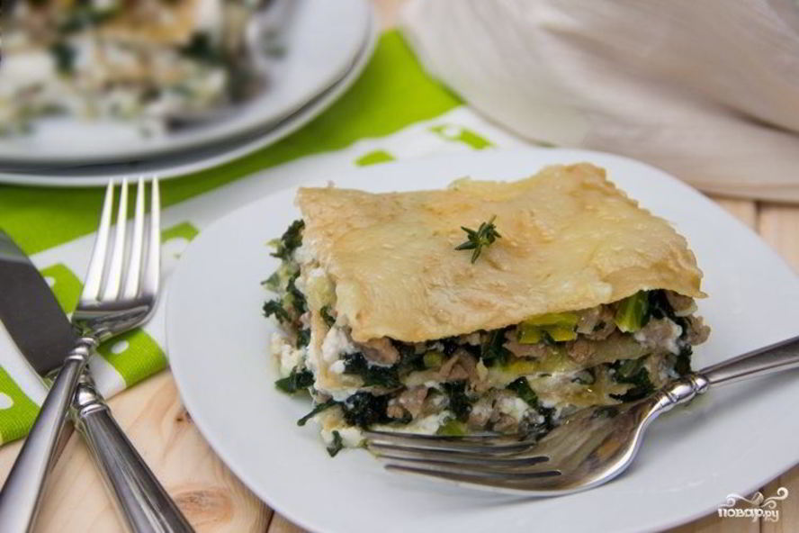 Рецепт лазаний с курицей и овощами