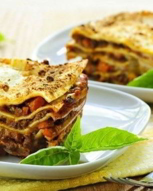 Лазанья с курицей и шампиньонами