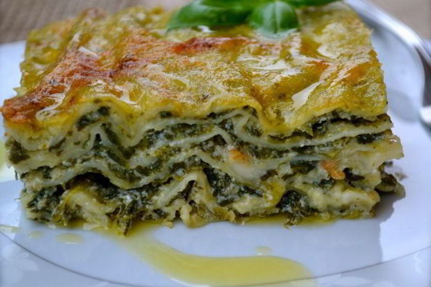 Рецепт зеленой лазанья