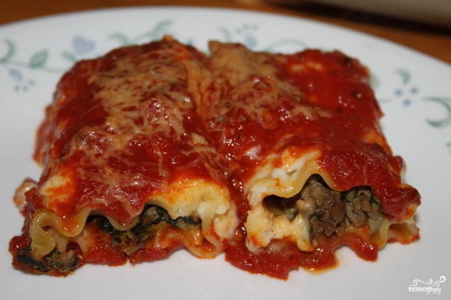 Рецепт каннеллонь в томатном соусе
