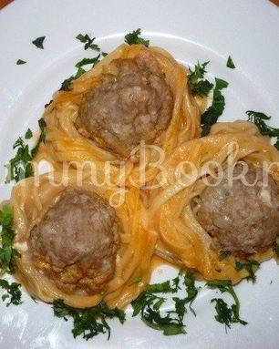 Макароны Гнезда с фаршем из мультиварки