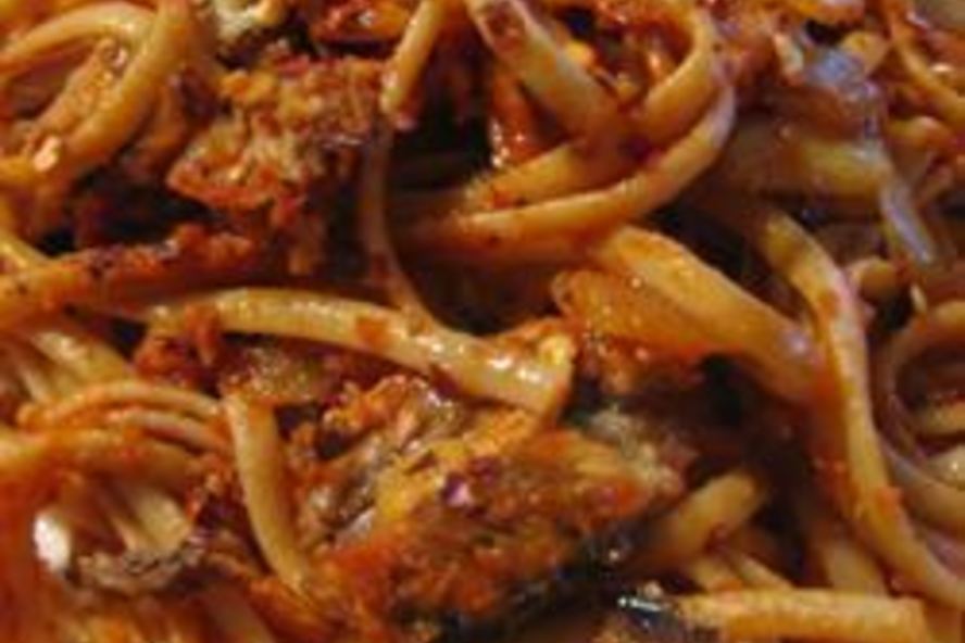 Рецепт макарон с сардинами