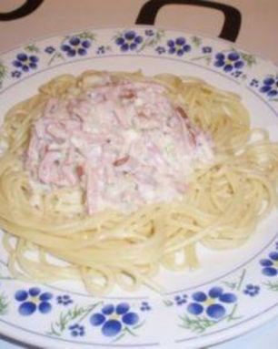 Макароны в сливочном соусе