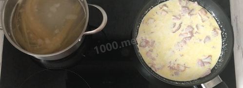 паста карбонара классическая со сливками. Шаг 6