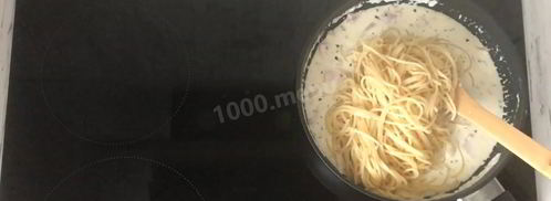 паста карбонара классическая со сливками. Шаг 9