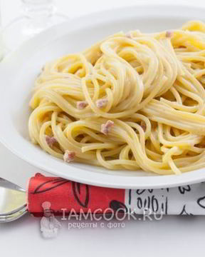 Паста карбонара с ветчиной и сливками