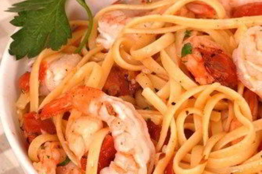 Рецепт пасты с креветками, томатами и базиликом