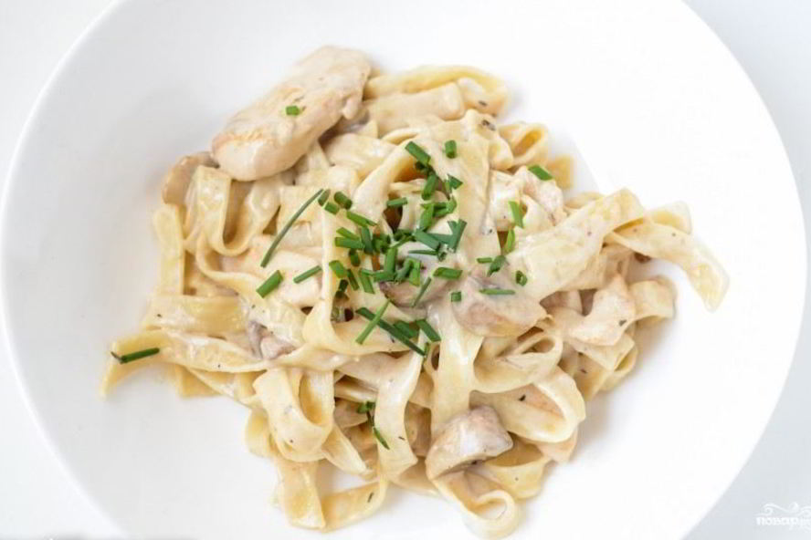 Рецепт пасты с курицей и грибами