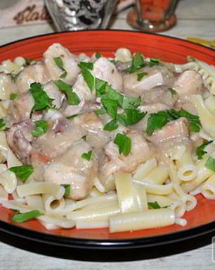 Паста с тушеным кроликом