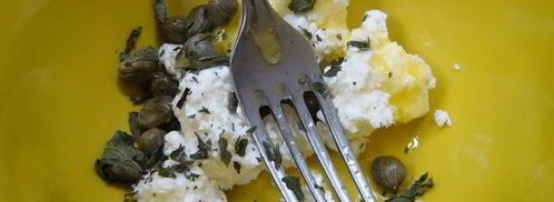 паста с творогом, каперсами и мятой. Шаг 3