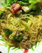 Паста в сливочно-грибном соусе