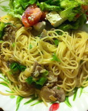 Паста в сливочно-грибном соусе