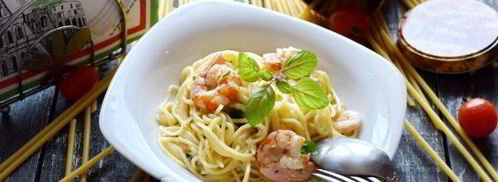 спагетти с креветками в сливочном соусе. Шаг 16