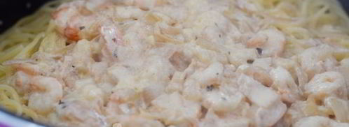 спагетти с креветками в сливочном соусе. Шаг 13