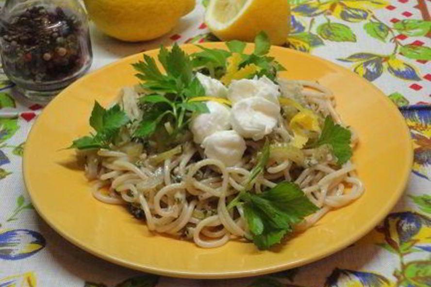 Рецепт спагетти с сельдереем