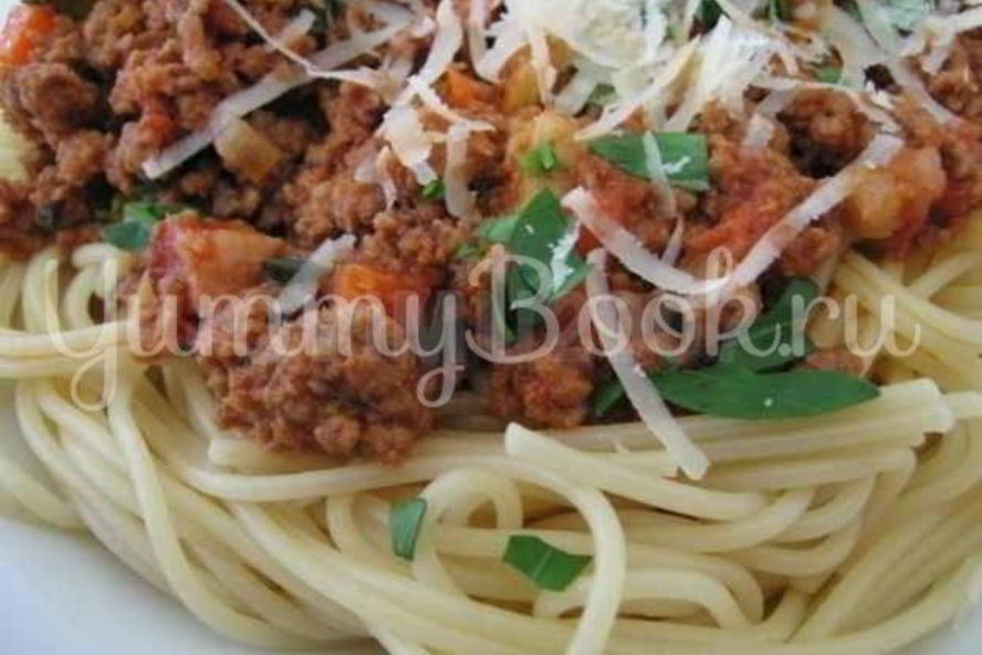 Рецепт спагетти с соусом болоньезе
