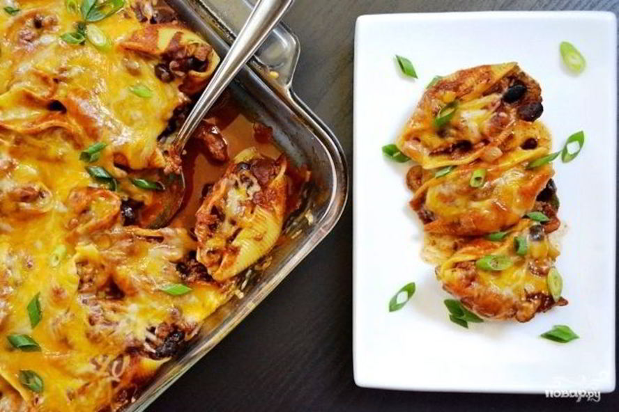 Рецепт запеченных фаршированных ракушек