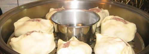 манты дружба с тройным мясом. Шаг 16