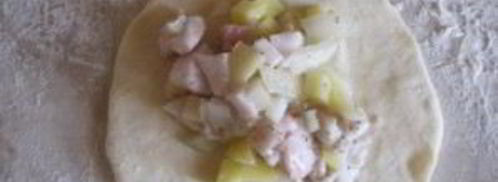 манты с картошкой и салом. Шаг 4