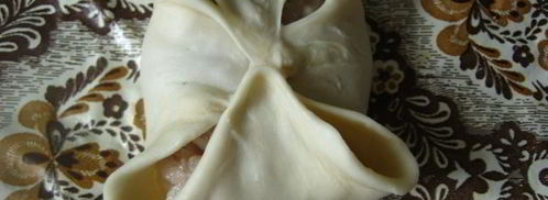 манты с мясом и картофелем. Шаг 10