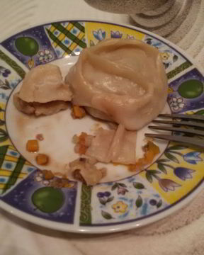 Манты с мясом и тыквой