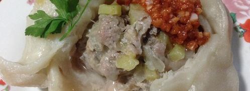 манты со свининой и тыквой. Шаг 13