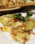 Картошка по-французски с грибами лисичками в духовке