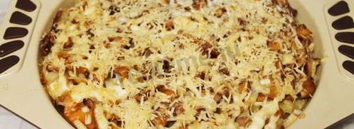 картошка по-французски с грибами лисичками в духовке. Шаг 9