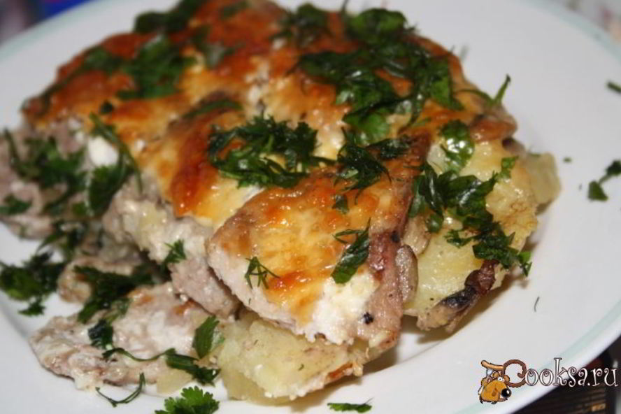 Рецепт мяса по-французски с шампиньонами