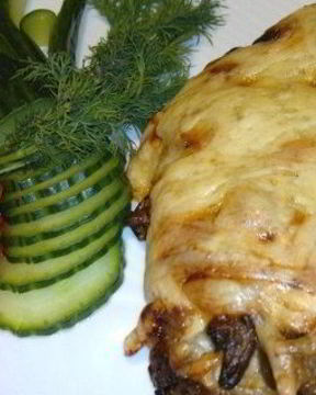 Мясо по-французски в фольге с грибами