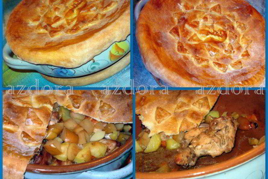 Рецепт кролика с яблоками под хлебной корочкой