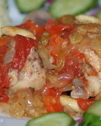 Куриная голень с миндалем