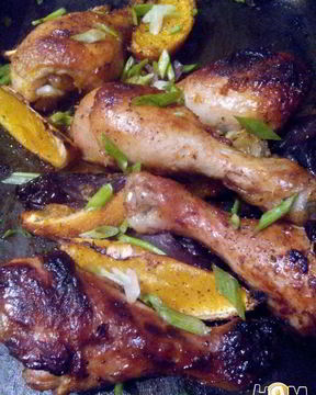 Курица с апельсинами и луком