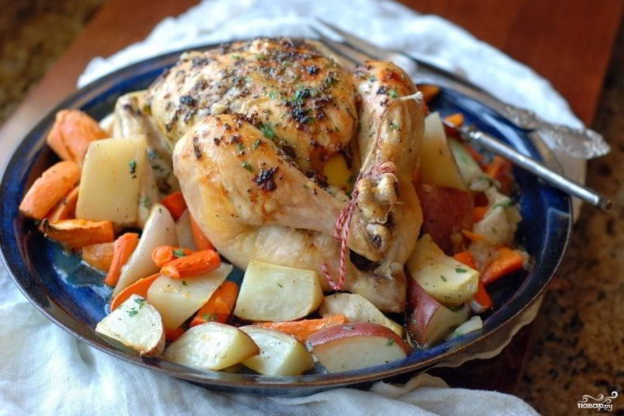 Рецепт курицы запеченной в лимонном маринаде